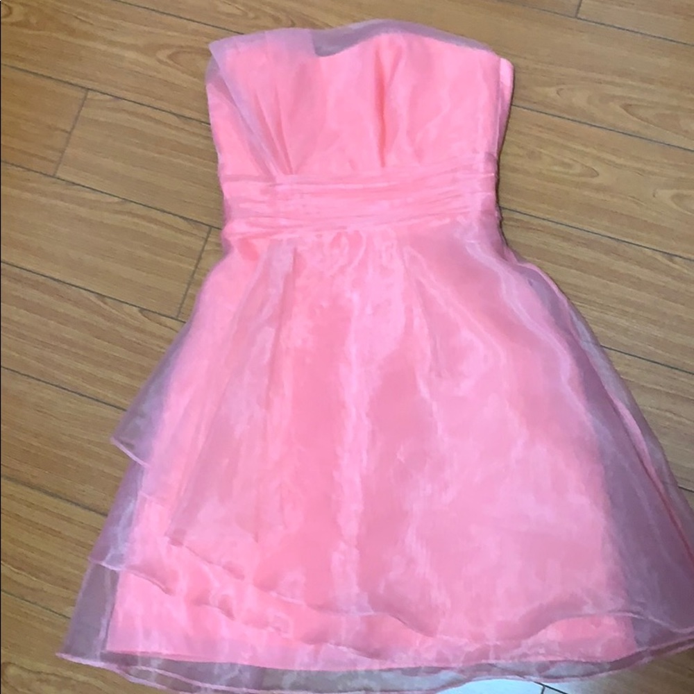 Pink strapless dress
